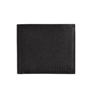 Portfele Longchamp Skórzane Czarne | 9561-CJEDX