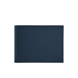 Portfele Longchamp Skórzane Granatowe | 3765-JFTNW