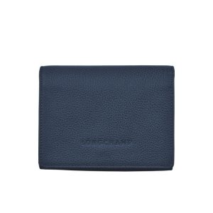 Portfele Longchamp Skórzane Granatowe | 8501-GKLYD