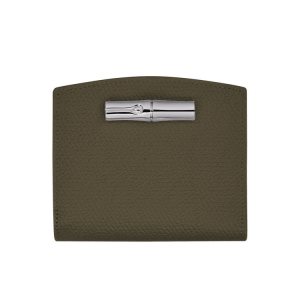 Portfele Longchamp Skórzane Khaki | 0925-CGZYF