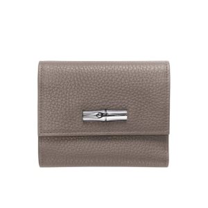 Portfele Longchamp Skórzane Szare | 6142-LNDFP