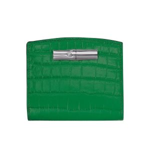 Portfele Longchamp Skórzane Zielone | 0512-GVXJD