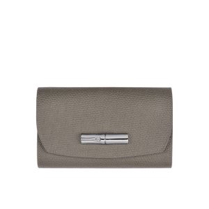Portfele Longchamp Turtledove Skórzane Szare | 0159-SYXLA