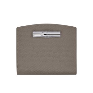 Portfele Longchamp Turtledove Skórzane Szare | 3741-CWZMH