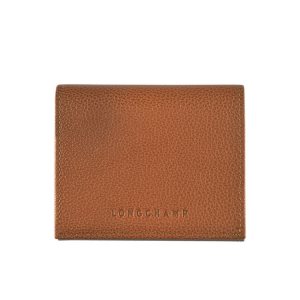 Posiadacz Karty Longchamp Caramel Skórzane Brązowe | 0869-XYUFR