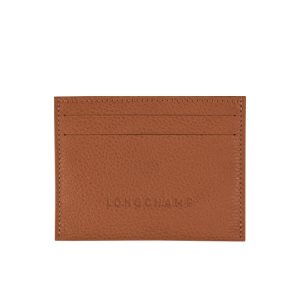 Posiadacz Karty Longchamp Caramel Skórzane Brązowe | 6137-YXMIV