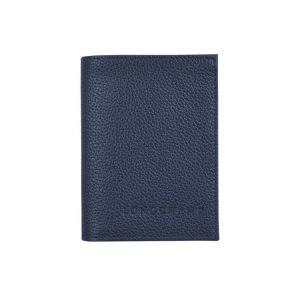 Posiadacz Karty Longchamp Card Skórzane Granatowe | 0725-HFCXJ