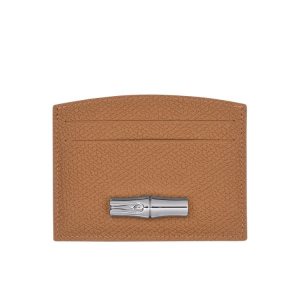 Posiadacz Karty Longchamp Card Skórzane Beżowe | 1486-IODJY