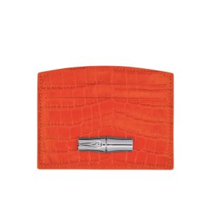 Posiadacz Karty Longchamp Card Skórzane Pomarańczowe | 3280-ESOIF