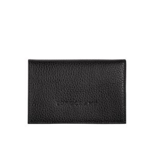 Posiadacz Karty Longchamp Card Skórzane Czarne | 9283-GJHAI