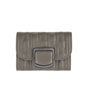 Posiadacz Karty Longchamp Card Turtledove Skórzane Szare | 5489-GPHID