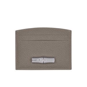 Posiadacz Karty Longchamp Card Turtledove Skórzane Szare | 7820-POQCX