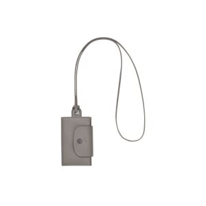 Posiadacz Karty Longchamp Card With Necklace Turtledove Skórzane Szare | 2340-WIKBT