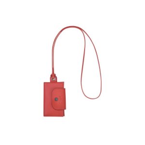 Posiadacz Karty Longchamp Card With Necklace Terracotta Skórzane Pomarańczowe | 4783-SOXBG