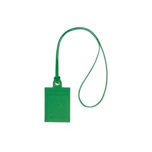 Posiadacz Karty Longchamp Card With Necklace Skórzane Zielone | 9074-HKEZL