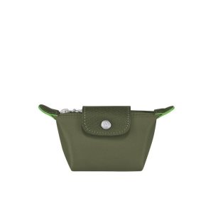 Posiadacz Karty Longchamp Forest Recycled canvas Zielone | 7615-QOKDU
