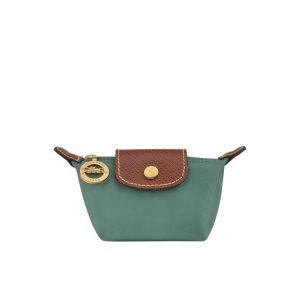 Posiadacz Karty Longchamp Recycled canvas Szare Zielone | 0491-GUCZT