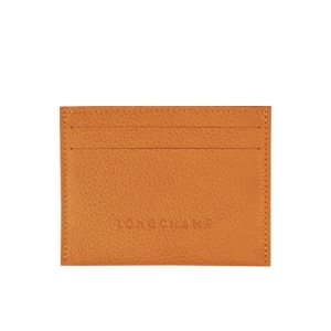 Posiadacz Karty Longchamp Saffron Skórzane Pomarańczowe | 4923-FPORX