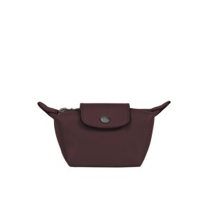 Posiadacz Karty Longchamp Skórzane Bordowe | 4807-SQGAE
