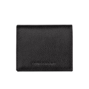 Posiadacz Karty Longchamp Skórzane Czarne | 2065-SQJEI