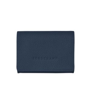 Posiadacz Karty Longchamp Skórzane Granatowe | 0347-QAILM