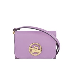 Posiadacz Karty Longchamp With Skórzane Fioletowe | 6218-UEXTI