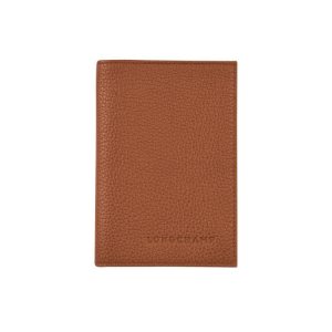 Pouches Longchamp Passport Cover Caramel Skórzane Brązowe | 0428-QKZSW