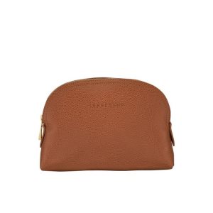 Pouches Longchamp Pouch Caramel Skórzane Brązowe | 5721-DEHAY