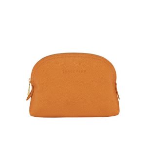Pouches Longchamp Pouch Saffron Skórzane Pomarańczowe | 7542-HOWGL
