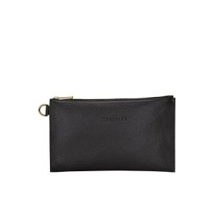 Pouches Longchamp Pouch Skórzane Czarne | 3608-VRIYE