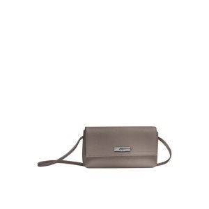 Pouches Longchamp Pouch Skórzane Szare | 4806-TPCYR