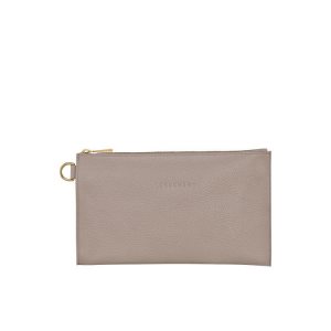 Pouches Longchamp Pouch Turtledove Skórzane Szare | 9806-GRSEP