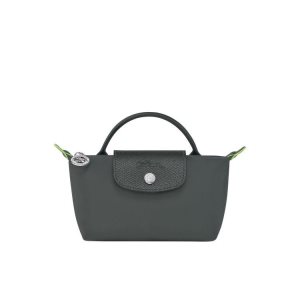 Pouches Longchamp Pouch With Recycled canvas Jasny Szare | 3704-DHRPA