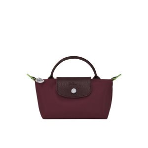 Pouches Longchamp Pouch With Recycled canvas Bordowe | 4192-UKMOG