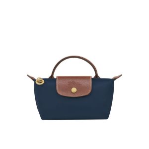 Pouches Longchamp Pouch With Recycled canvas Granatowe | 5304-JIRVN