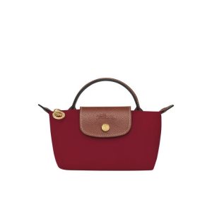 Pouches Longchamp Pouch With Recycled canvas Czerwone | 6912-NMHLV