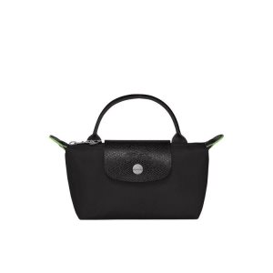 Pouches Longchamp Pouch With Recycled canvas Czarne | 8267-OYCLB