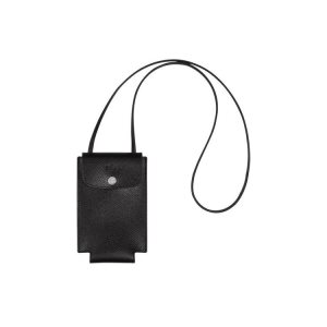 Pouches Longchamp With Koronkowe Skórzane Czarne | 0589-UJKAE