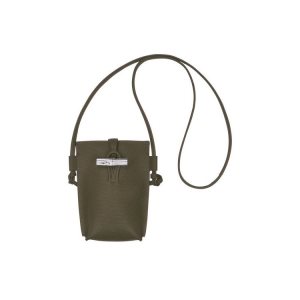 Pouches Longchamp With Koronkowe Skórzane Khaki | 1590-WLZNT