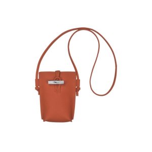 Pouches Longchamp With Koronkowe Skórzane Ciemny Czerwone | 4315-VLIZD