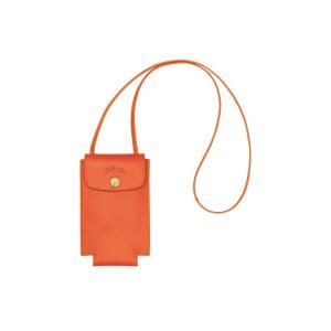 Pouches Longchamp With Koronkowe Skórzane Pomarańczowe | 8913-KDXSG