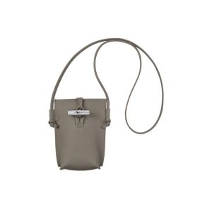 Pouches Longchamp With Koronkowe Turtledove Skórzane Szare | 7210-SZYAW