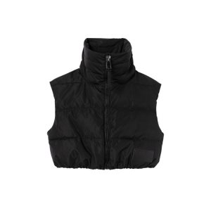Płaszcze Longchamp Krótkie Puffer Syntetyczna Fibres Czarne | 8125-MXFQT