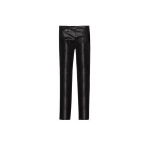 Spodnie Longchamp Trousers Skórzane Czarne | 4086-FOWTI