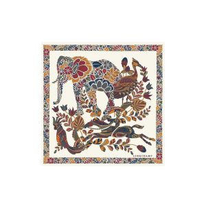Szaliki Longchamp Scarf 50 Ecru Silk Beżowe | 4091-LSRAK