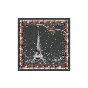 Szaliki Longchamp Scarf 50 Gun Metal Silk Szare | 4268-RZMWC