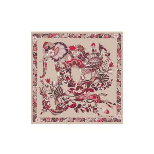 Szaliki Longchamp Scarf 50 Silk Różowe | 3941-HKVNR
