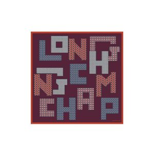 Szaliki Longchamp Scarf 70 Silk Bordowe | 1589-MXNAO