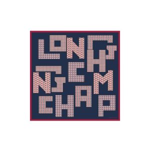 Szaliki Longchamp Scarf 70 Silk Granatowe | 6293-PWEKR