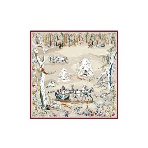 Szaliki Longchamp Scarf 90 Silk Beżowe | 9354-RCQED